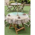 thumbnail image 4 of Outdoor Tablecloth with Umbrella Hole for Patio/Picnic/Party/Camping, Green Ombre Coastal Waterproof Table Cloth Round Cover Washable, Sea Nautical Summer Beach Starfish Coral (Dia 60"), 4 of 8
