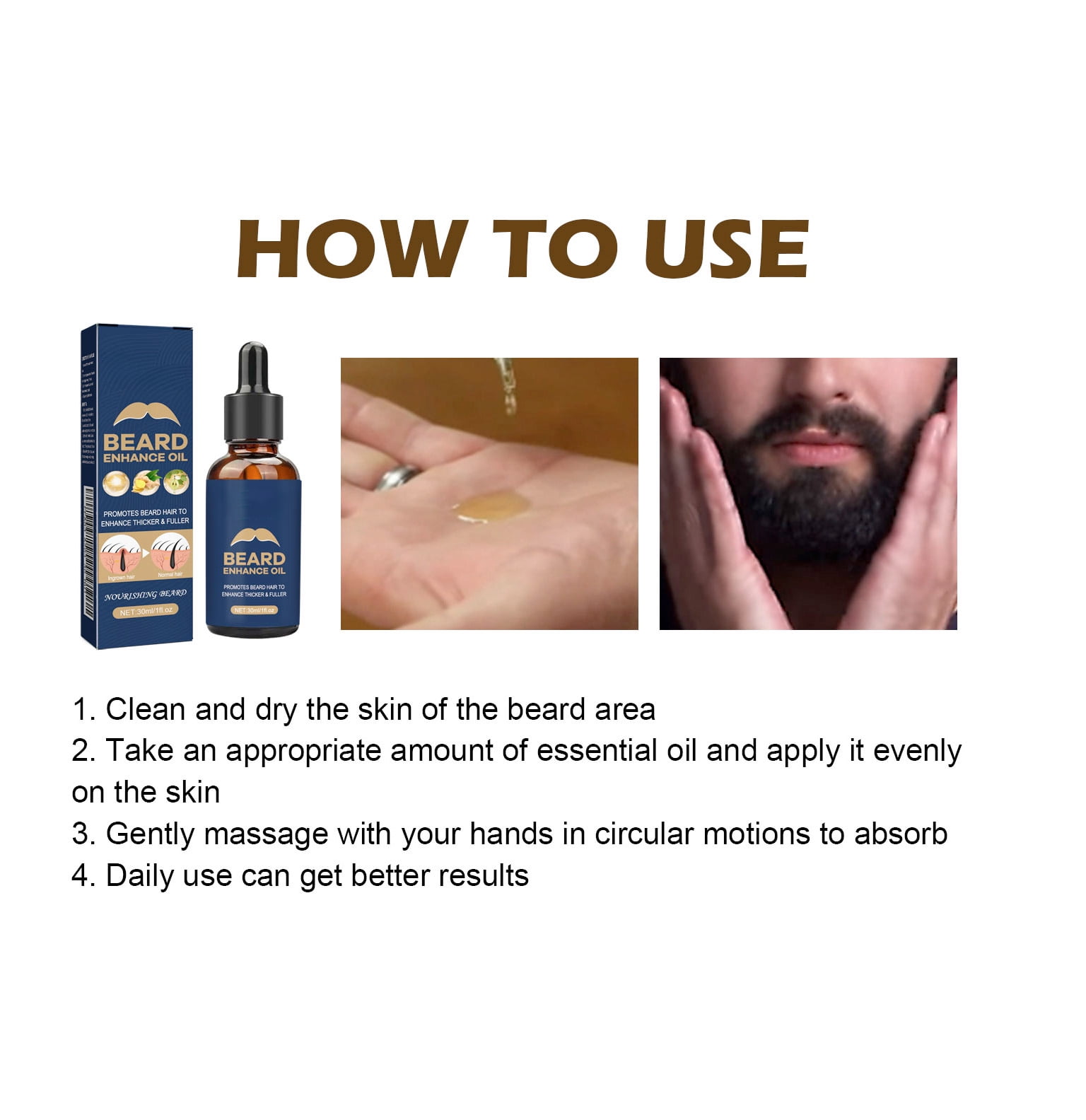 Alvantor Strengthening & Moisturizing Beard Oil for Men, 1fl.oz - Enhances Beard Growth
