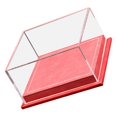 thumbnail image 1 of Vitrina para dos modelos de coches a escala 1/64, cubierta de acrílico transparente, portátil, versátil, ahorra espacio, accesorios, base resistente de cuero PU. Rojo, 1 of 8