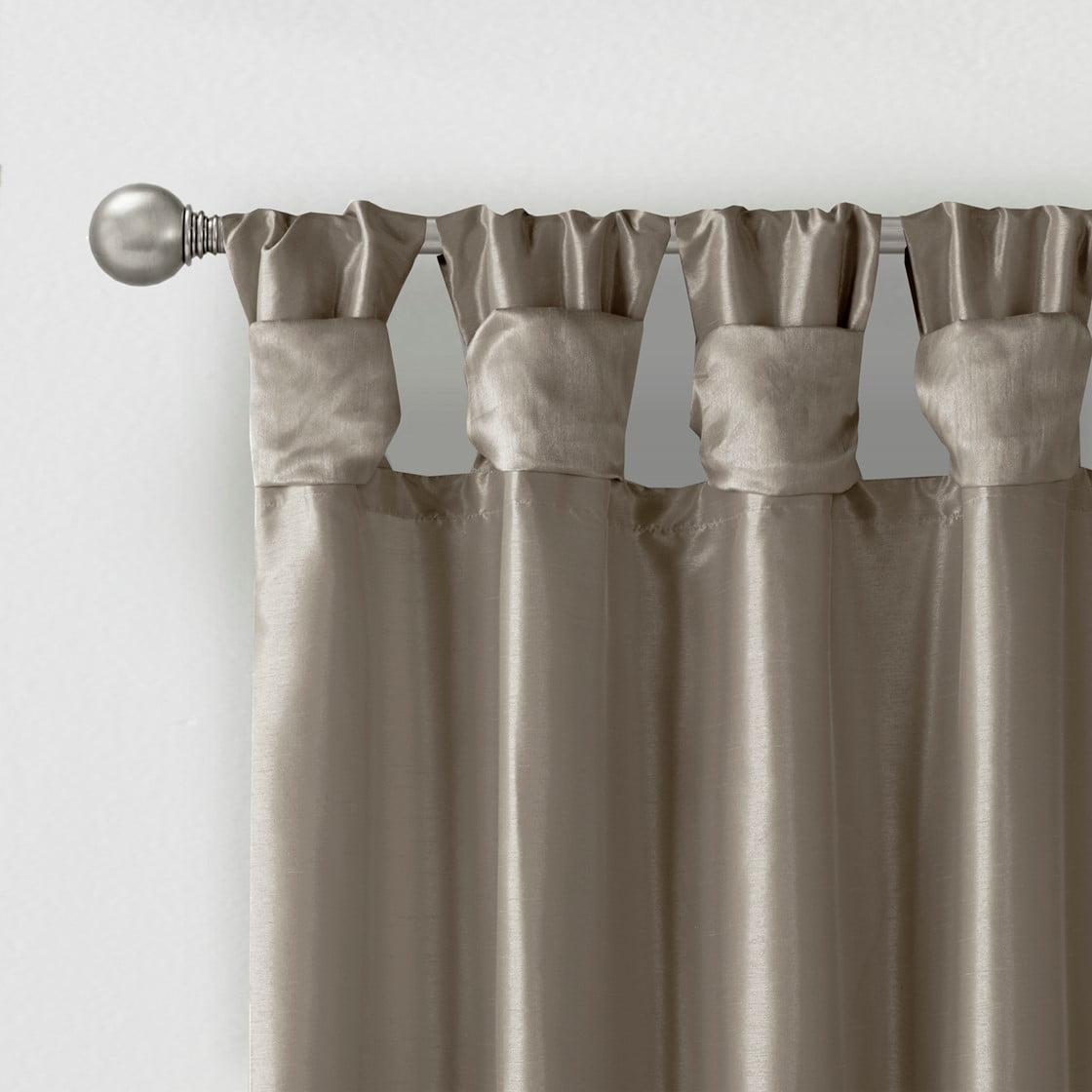 Twist Tab Lined Window Curtain Panel Pewter 50"x108"