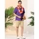 thumbnail image 3 of INSPIRE CHIC Camisa de playa de patchwork con botones y mangas cortas de lunares de verano para hombre Púrpura M, 3 of 6
