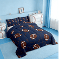 thumbnail image 3 of jejeloiu Ball Game Rugby Bedding Comforter Set,American Ball Twin Comforter Sets,Blue Brown Bedding Set For Child,Microfiber Bedroom Decor Reversible,3-Piece, 3 of 9