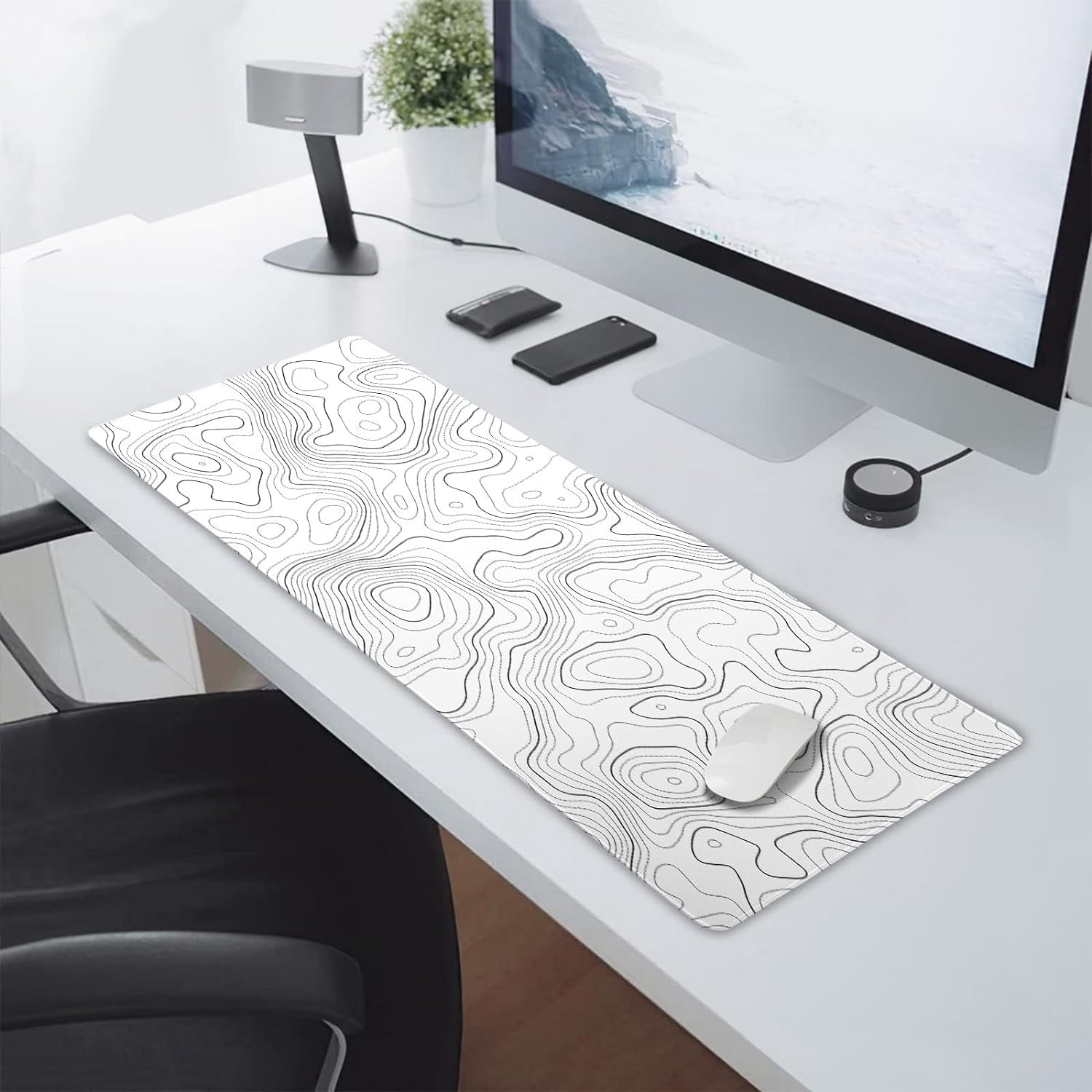 Red Christmas Mouse Pad Christmas Tree Xmas Holiday Winter Extended Desk Mat 90X40 CM Non-Slip Rubber Base Stitched Edge Large XXL Mousepad for Gaming Laptop Computer Desktop 35.4×15.7 Inch