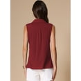 thumbnail image 4 of DARING DIVA Women's Sleeveless V Neck Solid Loose Casual Top M Burgundy, 4 of 6