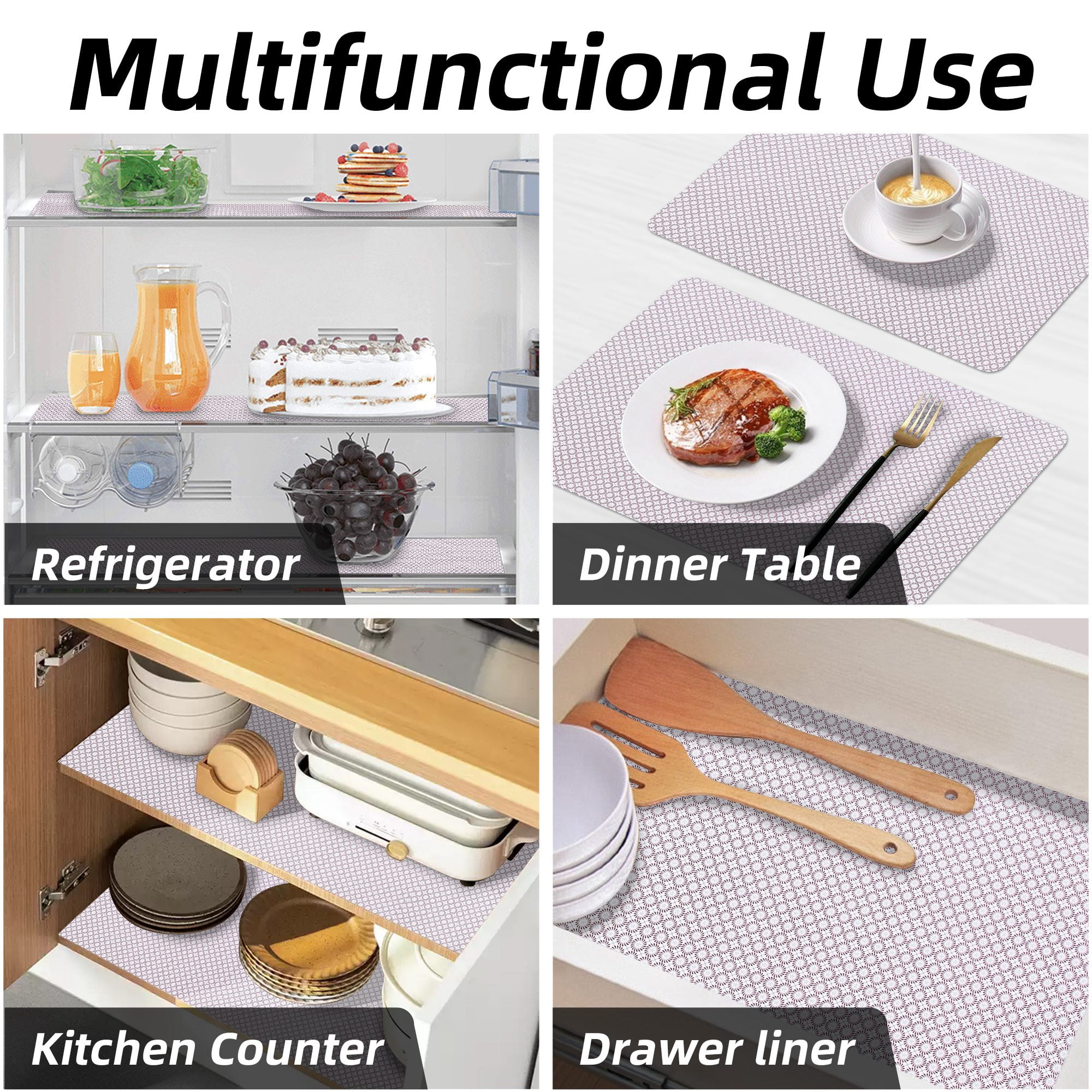 RAY STAR Purple Shelf Cabinet Liner, 18inx4FT Drawer Liners Non-Adhesive Non Slip Shelving Liner for Kitchen Cabinets