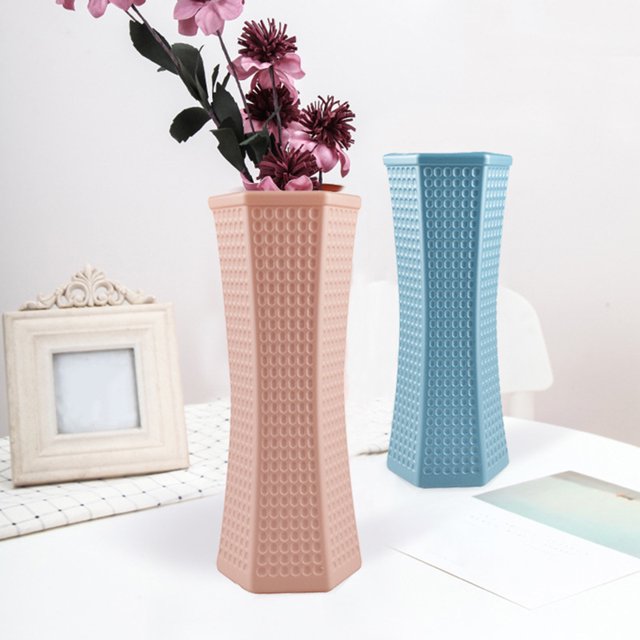Flower Vase Nordic Style Shatterproof Geometric Flower Arrangement Desktop Floral Vase for Office