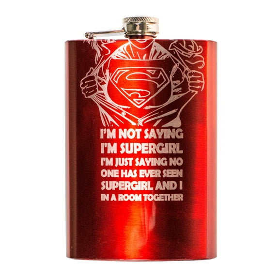 8oz RED I'm Not Saying I'm Supergirl Flask L1