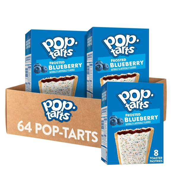 2 x - Pop-Tarts Toaster Pastries, Breakfast Foods, Kids Snacks, Frosted Blueberry (64 Count)