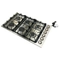 thumbnail image 3 of Crown 36 Inch 6 Burner Drop-In Stainless Steel Gas Cooktop LGC3601, 3 of 9