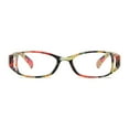 thumbnail image 4 of Women Small Rectangular Anti-blue Light Reading Glasses 3.50 Red and Yellow Printed Ultra-light Readers +3.50 Strength, 4 of 5