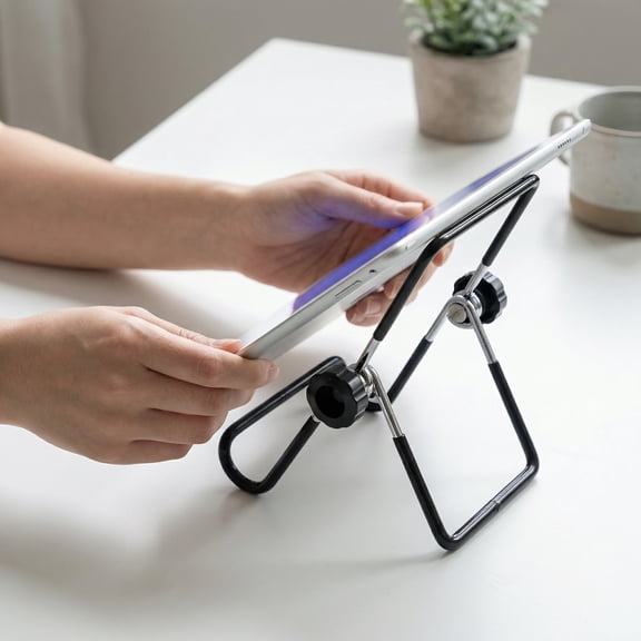 Universal Portable Desktop Stand Holder for Tablets 2/3/4, Mini - Adjustable Black Tablet Holder