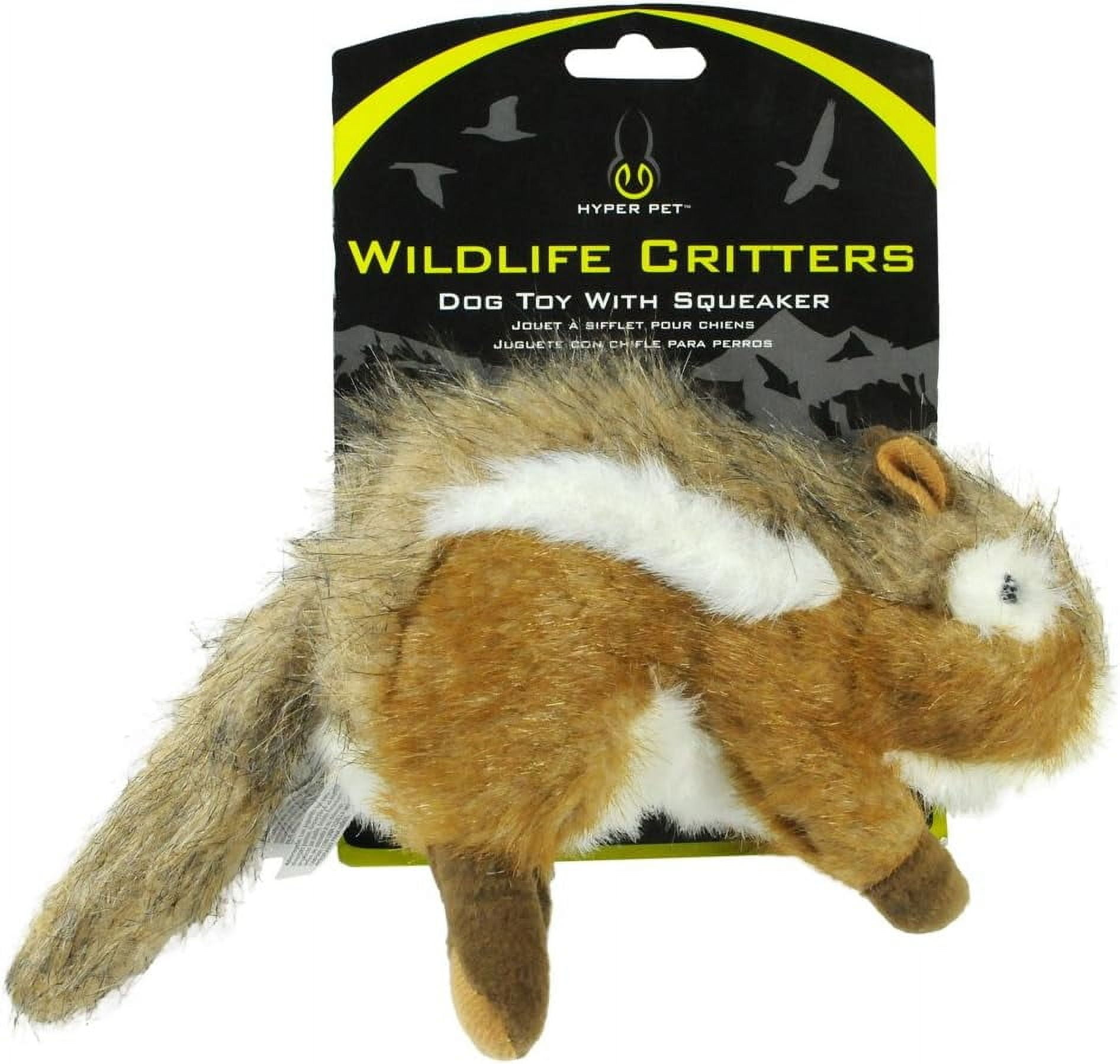 Hyper Pet Wildlife Critters Plush Squeaky Dog Toy with Squeaker, Chipmunk