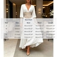 thumbnail image 3 of WPPGONE Wedding Guest Dresses for Women V-Neck Long Sleeve High Waist Draped Maxi A-Line Dress Flowy Swing Party Gown Evening Holiday Wear, 3 of 8