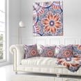 thumbnail image 3 of Designart Brown and Blue Large Fractal Flower - Floral Throw Pillow - 16x16, 3 of 5
