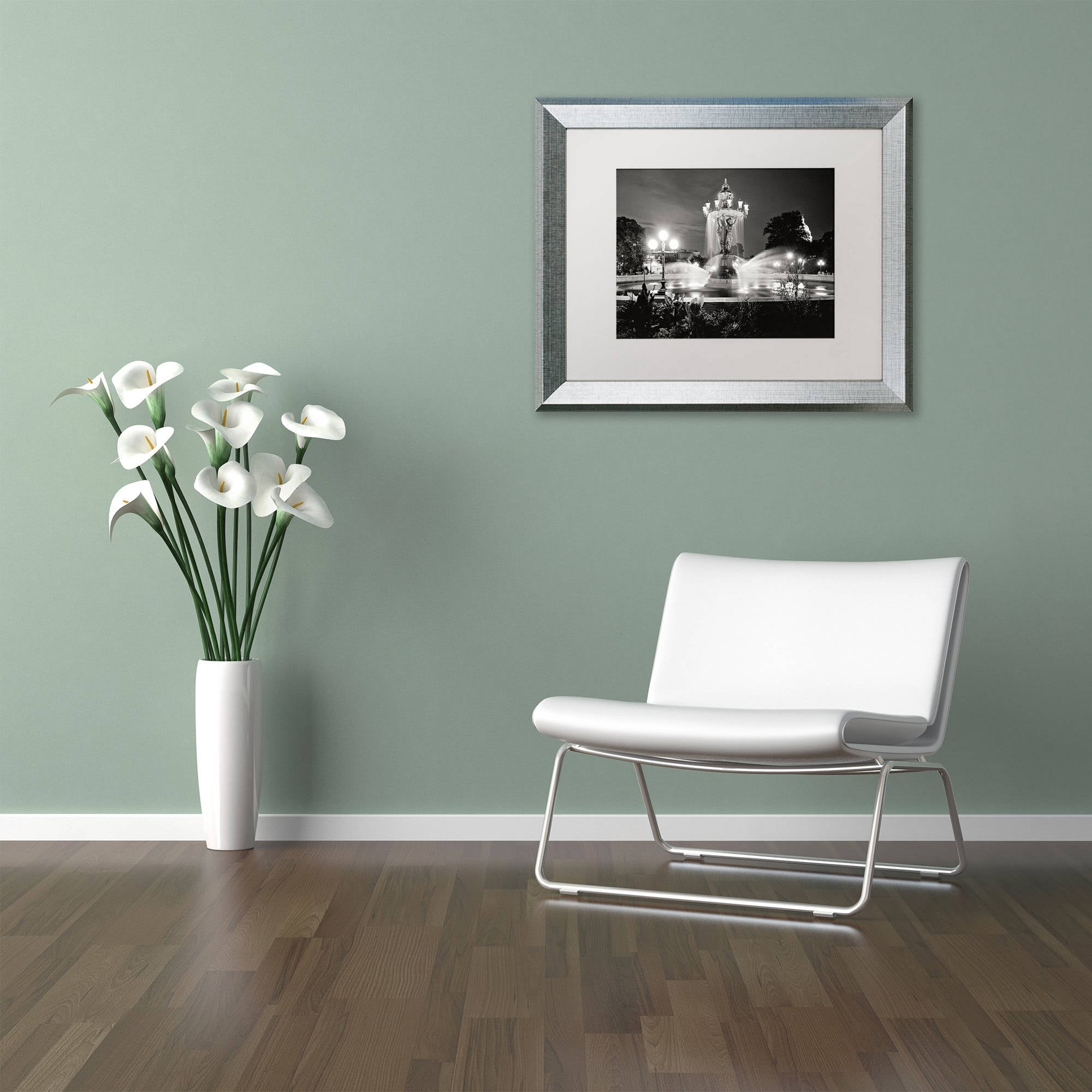 Trademark Fine Art "Bartholdi Park" Canvas Art by Gregory O'Hanlon White Matte, Silver Frame