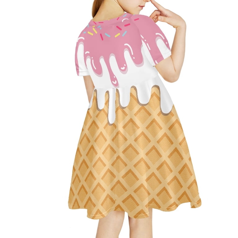 Yuyamidu Cherry Blossom Short Sleeve for Kids Girls Summer Midi Length  Causal Dresses for Teens 11-12 Daily Life Vacation Tour Twirl Swing Dresses  ...