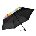 thumbnail image 2 of FORMRS Travel Umbrella Folding Auto Open Close Windproof Rain UV Protection, Purple Colorful Circles, 2 of 8