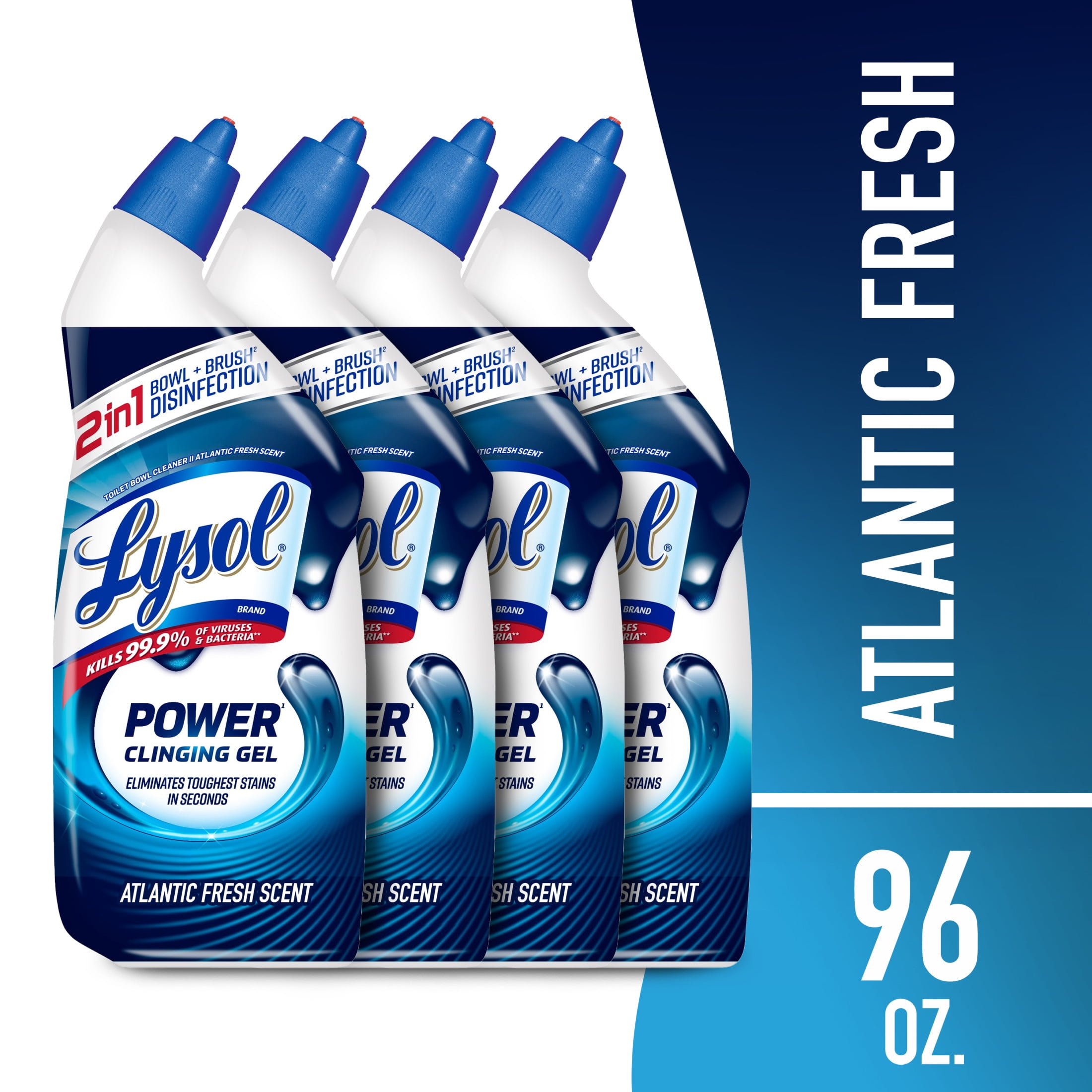 (2 pack) Lysol® Power Toilet Bowl Cleaner Gel, Cleaning, Disinfecting and Stain Removal, 24oz (Pack of 4)