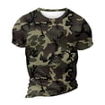 thumbnail image 5 of Dresfit Gym Shirts Mens Crew Neck Camouflage Tennis Tops Short Sleeve Cotton Relaxed Fit Work Out T Shirts Lightweight Basic Tees Dark Green M, 5 of 6
