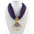 thumbnail image 2 of Classic Pendant Scarf Circular Alloy Pendant Collar Polyester Solid Scarf, 2 of 2