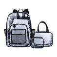 thumbnail image 3 of Mochila Transparente de PVC Salvador Set para Niñas Escuela Secundaria Camping Negro, 3 of 10