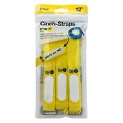 Cinch-Strap Storage Straps, Yellow, 12-In., 8-Pk. -208-12YE