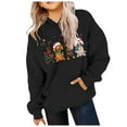 thumbnail image 2 of Sweat à Capuche de Noël pour Petites Filles, Imprimé Chien, Mode Décontractée, Col Rond, Manches Longues, Sweat à Capuche pour Garçons et Filles, Sweat à Capuche pour Adolescentes, Roses, Chandails en Molleton Juniors, Noir 4-5 Ans, 2 of 3