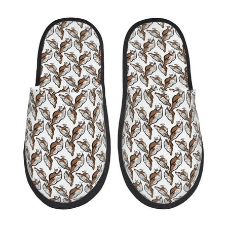 

Qekee Chickens Peck Grain Print Furry Slippers for Women and Men House Slipper Funny Bedroom Slippers Indoor -Medium