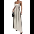 thumbnail image 2 of Vestido de Verano Sin Mangas con Cuello Halter y Contraste de Colores para Mujer Caqui L, 2 of 7