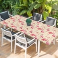 thumbnail image 2 of Pink Flamingo Table Cloths for 8 Foot Rectangle Tables, Summer Animals Rustic Patio Waterproof Elastic Fitted Tablecloths, Washable Rectangular Table Cover for Camping, 2 of 8