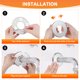 thumbnail image 4 of Uxcell 4Pack ABS Redonda Autoadhesiva Brida Dividida de Pared 22mm ID 66mm OD Cubierta de Tubería Plateada, 4 of 6