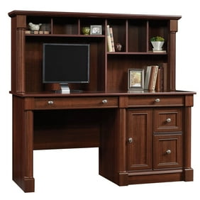 Realspace Landon Desk With Hutch Cherry Walmart Com Walmart Com