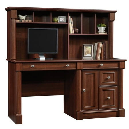 Bowery Hill Computer Desk With Hutch In Cherry Walmart Com