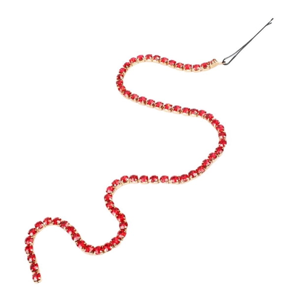 Accesorio de Cadena de Pelo de Borla Larga Set con Horuilla para Cabello rojo Colcomx Pinza de pelo de cadena de borla larga