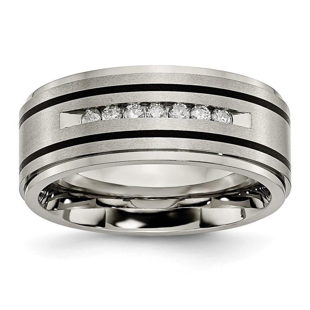 Jewelry Best Seller Titanium with Diamond Polished Band 