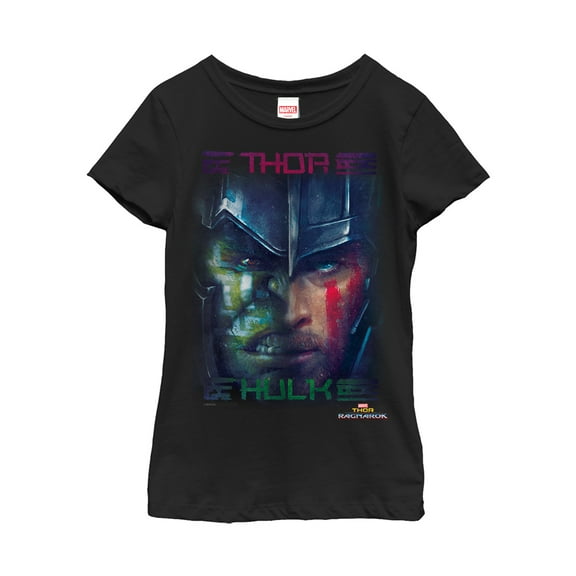 Girl's Marvel Thor: Ragnarok Hulk Battle  Graphic Tee Black X Small