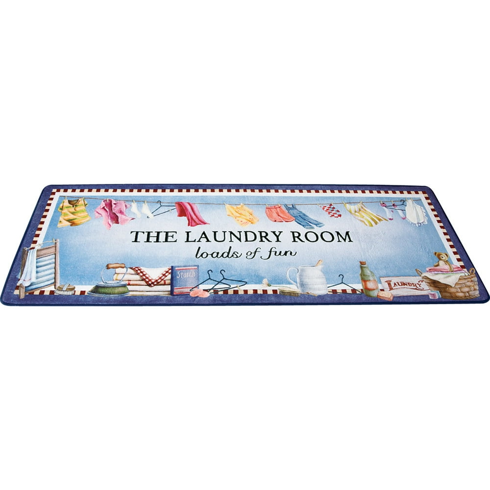 Collections Etc Loads of Fun Laundry Room Mat Rug with Whimsical