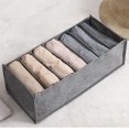 thumbnail image 5 of Juego de 2 organizadores de cajones de ropa plegables no tejidos de gran tamaño, 7 compartimentos, divisores de cajones, cajas de almacenamiento para pantalones vaqueros, camisetas, 5 of 5
