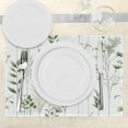 thumbnail image 3 of Ambesonne Green Place Mats Set of 4, Modern Nature Leaves Bohemian, Standard Size, Off White Multicolor, 3 of 5