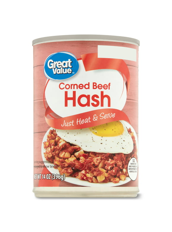 Great Value Corned Beef Hash, 14 oz Steel Can