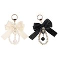 thumbnail image 1 of 2pcs Fake Pearl Decorating Bowknot Keychain Women Stylish Bag Hanging Charm Bow Pendant, 1 of 4
