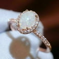 thumbnail image 3 of Pretty 2.00CT Oval Cut Lab-Created Fire Opal Halo Women's Wedding Engagement Ring In 14K Rose Gold Plated 925 Silver For Her, 3 of 3