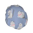 thumbnail image 2 of Kdxio Cute Fat Cat Print Shower Cap for Women,Elastic and Reusable,Double Waterproof Layers Bathing Hat, 2 of 9