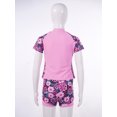thumbnail image 6 of CHICTRY Kids Girls Rash Guard Swimsuit Floral Print Short Sleeve Shirt with Shorts Tankini Set A Pink Floral 8, 6 of 7