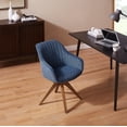 thumbnail image 4 of Art Leon Mid Century Accent Chair Fabric Swivel Beech Wood Legs, Blue, 4 of 4
