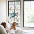 thumbnail image 2 of Ocean Turtle Privacy Window Film, Decorative Frosted Glass Window Film, Coastal Blue Starfish Shell Conch Wood Grain Reusable Peel and Stick Static Cling for Home Bathroom Office Glass Door 23.6"x59", 2 of 8
