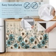 thumbnail image 5 of Art Botanical Cabinet Curtains 10"Wx11"L, Teal Beige Floral Blue Butterfly Leaf Rustic Farmhouse Under-Desk Privacy Dust Proof Drape Dishwasher Curtain Sink Skirt for Kitchen Closet Bathroom Laundry, 5 of 9