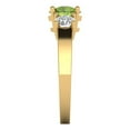 thumbnail image 3 of 1.5 ct Round Cut Natural Peridot Three-Stone Engagement Ring for Women in 18K Yellow Gold, 3 of 5