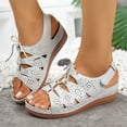 thumbnail image 5 of Willtoo Wedge Sandals for Women Dressy Comfortable Walking Summer Low Platform Ankle Strap Open Toe Casual Dressy Women Flat Sandal, 5 of 8