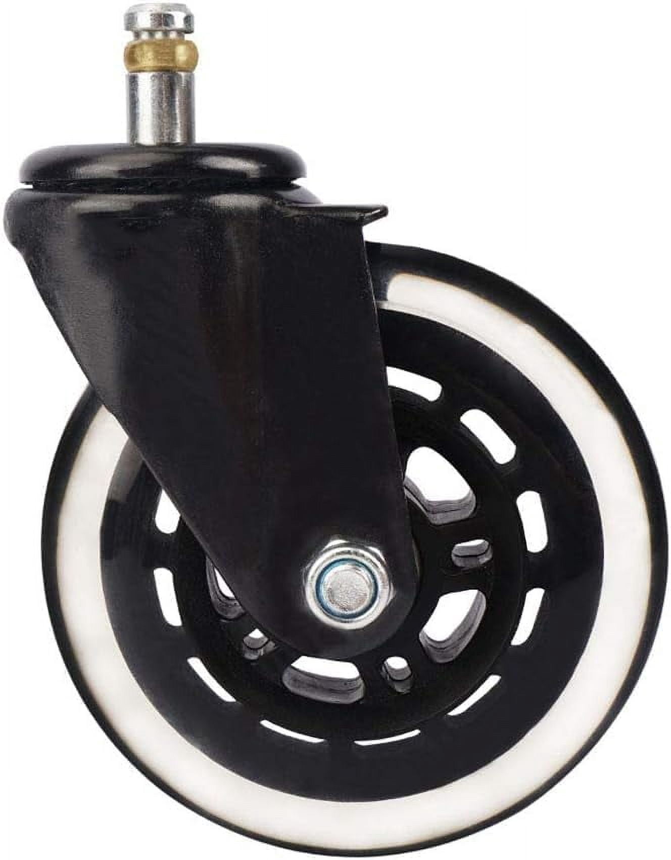 Baweave Caster 4” Office Chair Caster Replacement Wheels Heavy Duty PU Polyurethane for Hardwood Floors Carpet Set of 5 with Universal  Stem 11x22mm Support up to 650Lbs